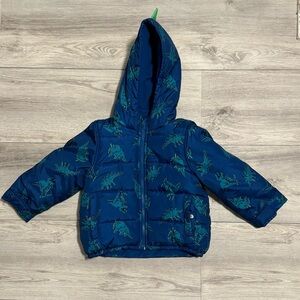Carter's Blue Dinosaur Puffer Snow Jacket